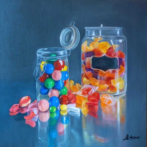 Candies in Jars von asmaa bouanane, Malerei kaufen auf Singulart