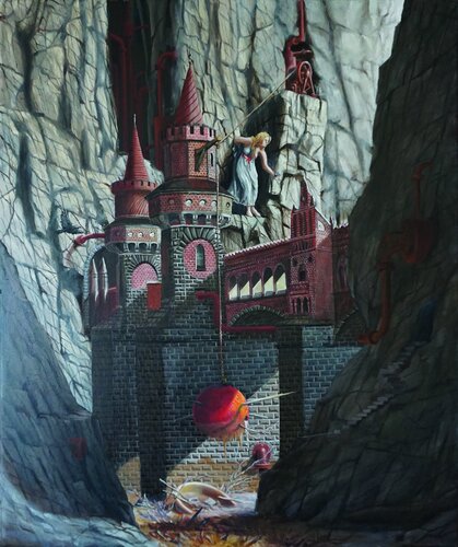 Würfelspielerin by Eberhard Marx, Painting for Sale on Singulart