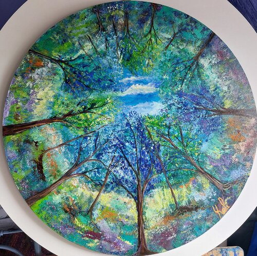 Ma forêt enchantée par Nathalie Jarsaillon dite Kali, Peinture en vente sur Singulart