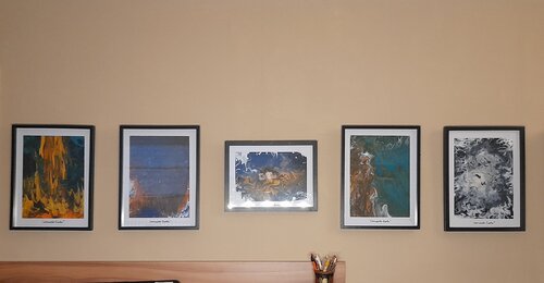 Kollektion  von  5  Bildern mit versteckten  Gesichtern di Leonardo Ecola, Pittura in vendita su Singulart