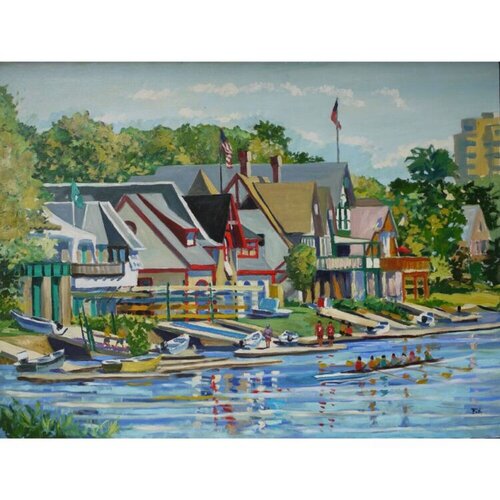 Boathouse Row #1 par David Fox, Peinture en vente sur Singulart