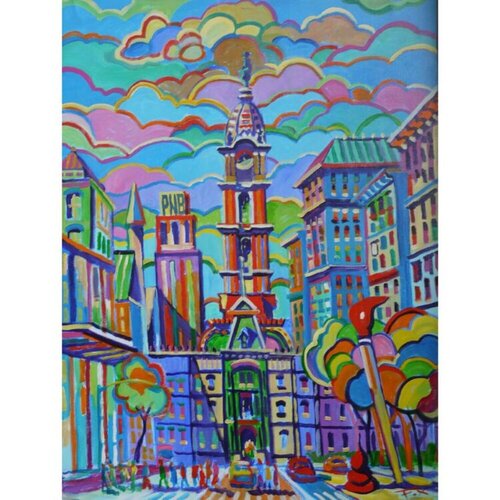 City Hall Philadelphia #1 par David Fox, Peinture en vente sur Singulart
