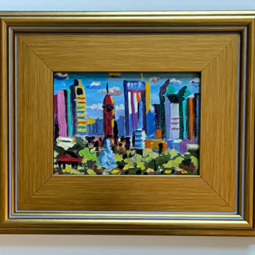 Philadelphia Skyline # 1220-4 par David Fox, Peinture en vente sur Singulart