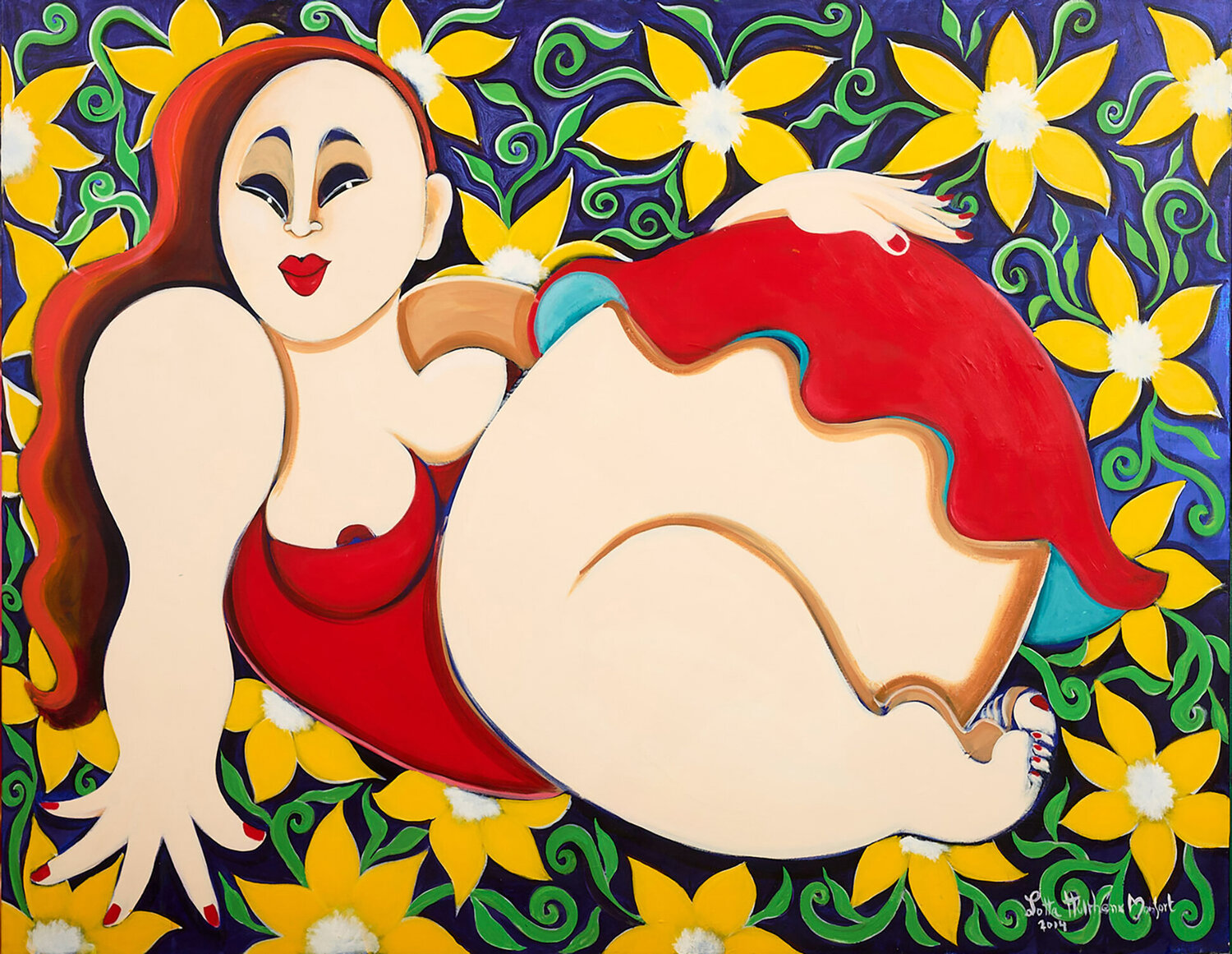 "Flower Power" Lotta Hulthen Monfort Original painting for sale