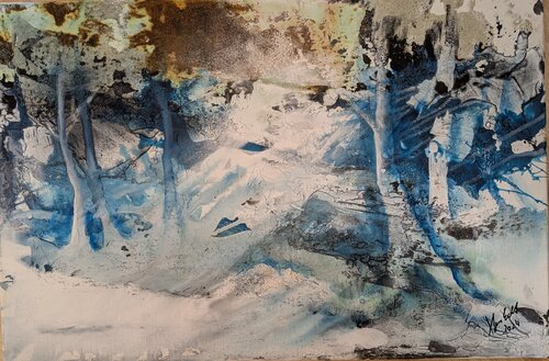 snow and trees de Edeltraud Steurer, Pintura a la venta en Singulart