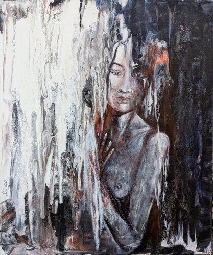 Black and white van Edeltraud Steurer, Schilderij te koop op Singulart