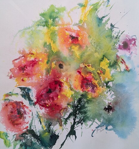 Mohnblumen de Edeltraud Steurer, Pintura a la venta en Singulart