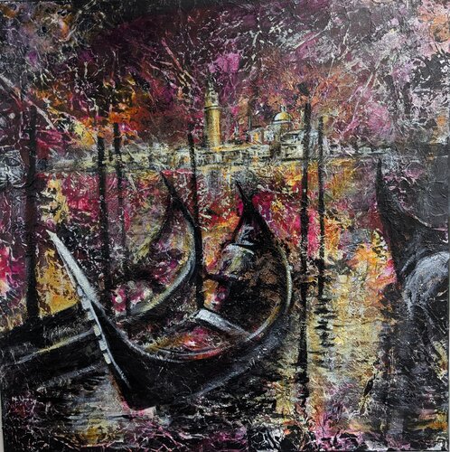 Venedig bei Nacht de Edeltraud Steurer, Pintura a la venta en Singulart