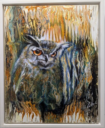 Eule by Edeltraud Steurer, Painting for Sale on Singulart