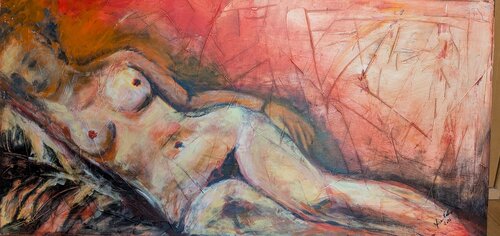 Im Schein des Feuers par Edeltraud Steurer, Peinture en vente sur Singulart