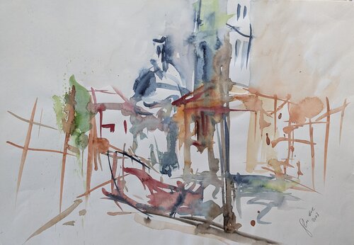 In richtung campanile di san pietro van Edeltraud Steurer, Schilderij te koop op Singulart