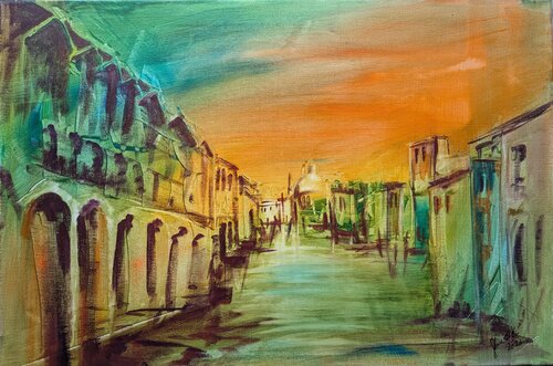 Venedig im fließenden Licht de Edeltraud Steurer, Pintura a la venta en Singulart