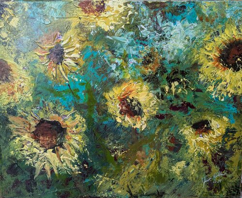 Sunflowers van Edeltraud Steurer, Schilderij te koop op Singulart