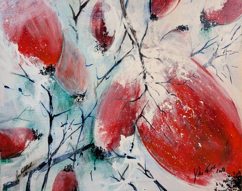 Hetscherl im Schnee van Edeltraud Steurer, Schilderij te koop op Singulart