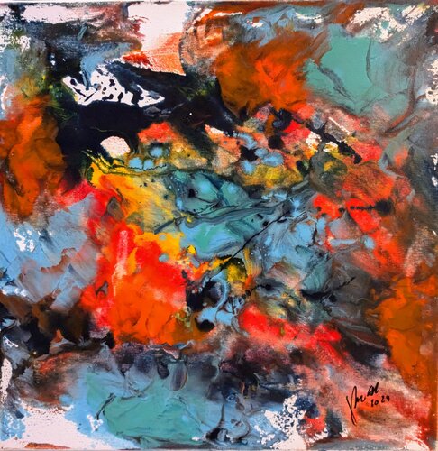 Herzschlag der Farben van Edeltraud Steurer, Schilderij te koop op Singulart
