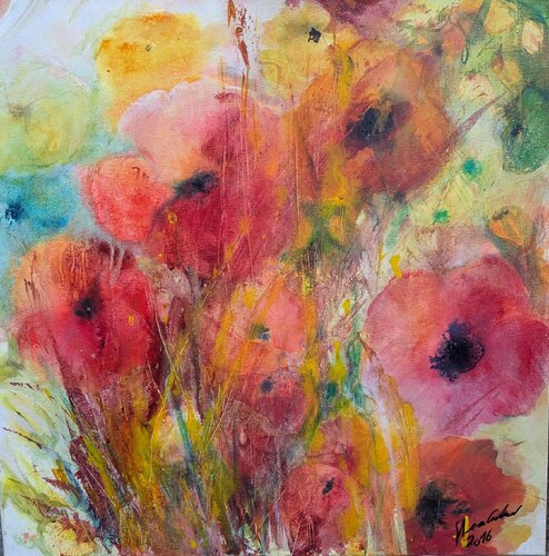 Mohnblumen par Edeltraud Steurer, Peinture en vente sur Singulart