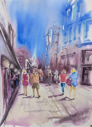 Spaziergang durch Wien de Edeltraud Steurer, Pintura a la venta en Singulart