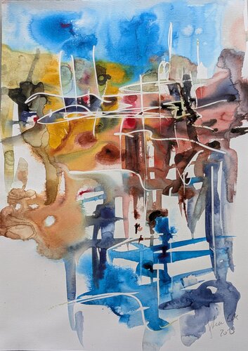 Zwischen Ordnung und Chaos van Edeltraud Steurer, Schilderij te koop op Singulart