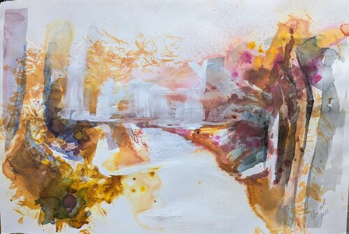 Goldfluss de Edeltraud Steurer, Pintura a la venta en Singulart