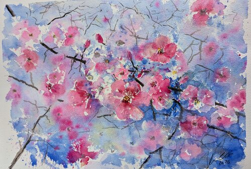 Kirschblüte by Edeltraud Steurer, Painting for Sale on Singulart