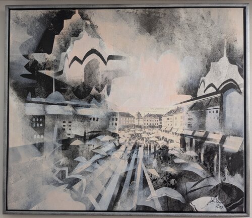 Alte Ansicht neuer Blick "Altes Rathaus" Wr.Neusadt by Edeltraud Steurer, Painting for Sale on Singulart