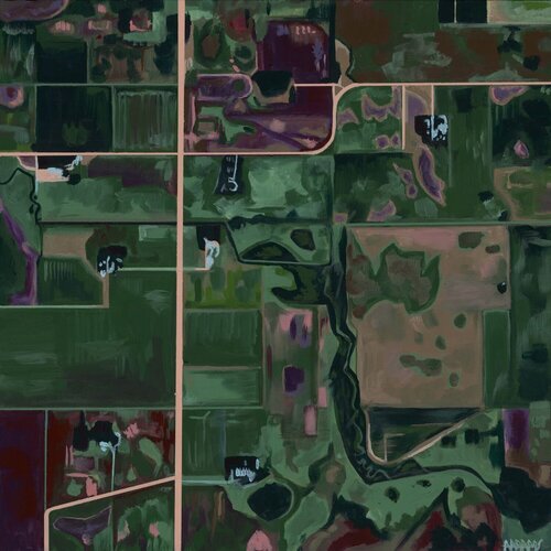 FROM ABOVE: Hahn Lake, Minnesota 1 von Anna Adams, Malerei kaufen auf Singulart