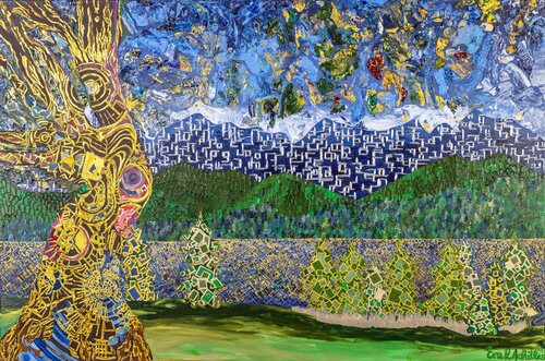 Landschaftsbild Nr. 1 - Oberbayern (Werdenfelser Land, Barmsee)/der Azteke von Eva Kristina Achilles, Malerei kaufen auf Singulart