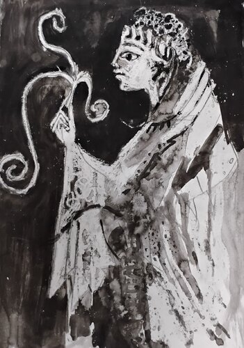 Greece series, Goddess von Elżbieta Kamieńska-Mruszczak, Werk auf Papier kaufen auf Singulart