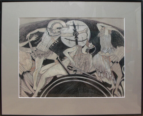 Greek themes series, Vase II di Elżbieta Kamieńska-Mruszczak, Opera su carta in vendita su Singulart