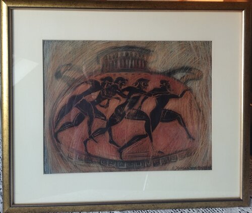 Greek themes series, Vase I by Elżbieta Kamieńska-Mruszczak, 종이 for Sale on Singulart