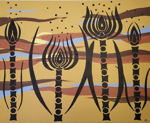 ROSES GUERRIERES van Cécile Biancheri, Schilderij te koop op Singulart