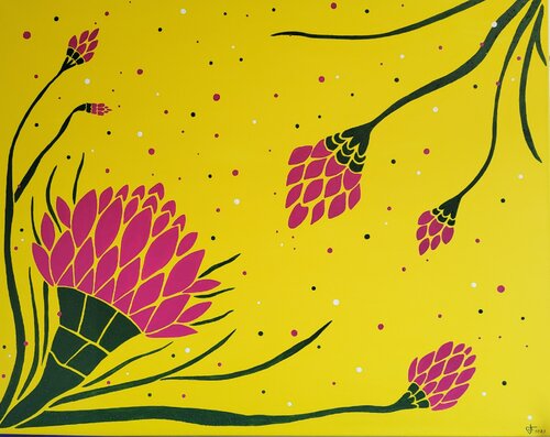 ROSES MADININA von Cécile Biancheri, Malerei kaufen auf Singulart