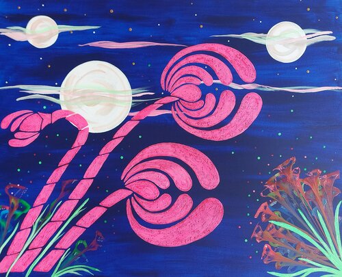 ROSES D'AILLEURS van Cécile Biancheri, Schilderij te koop op Singulart