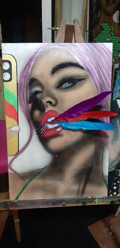 Bocca di piume by Simone Grenzi, Painting for Sale on Singulart