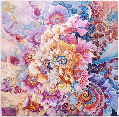 Listening to Flowers von Dongmei Liang, Malerei kaufen auf Singulart