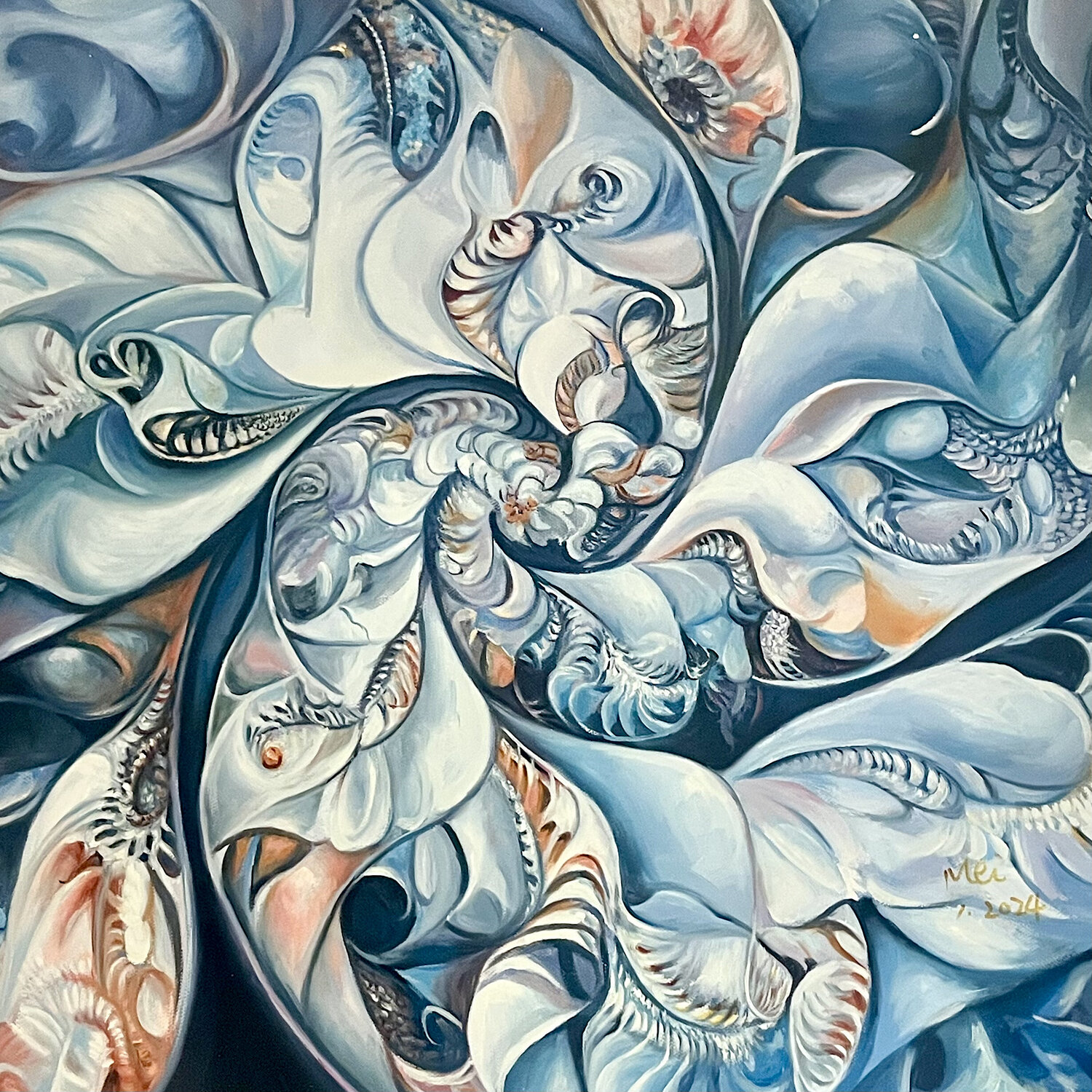 Flower Language: The Chain of Life Dongmei Liang Originalgemälde zu verkaufen
