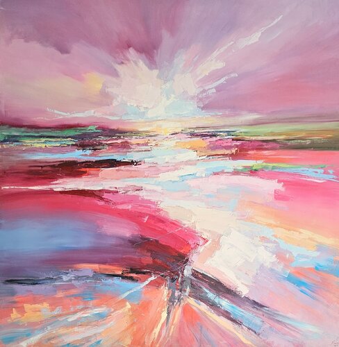 Pink sunset by Margarita Manoli, Painting for Sale on Singulart