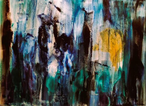 Souvenir de l'Eau  - Bleu par Jean-François PIGNATEL, Peinture en vente sur Singulart