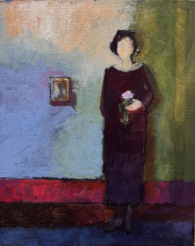 Frau mit Bild van Barbara Landbeck, Schilderij te koop op Singulart