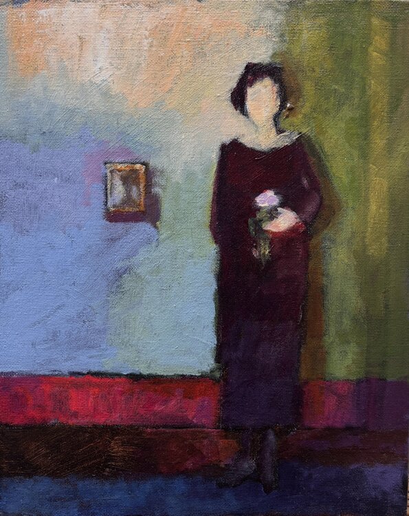 Frau mit Bild Barbara Landbeck