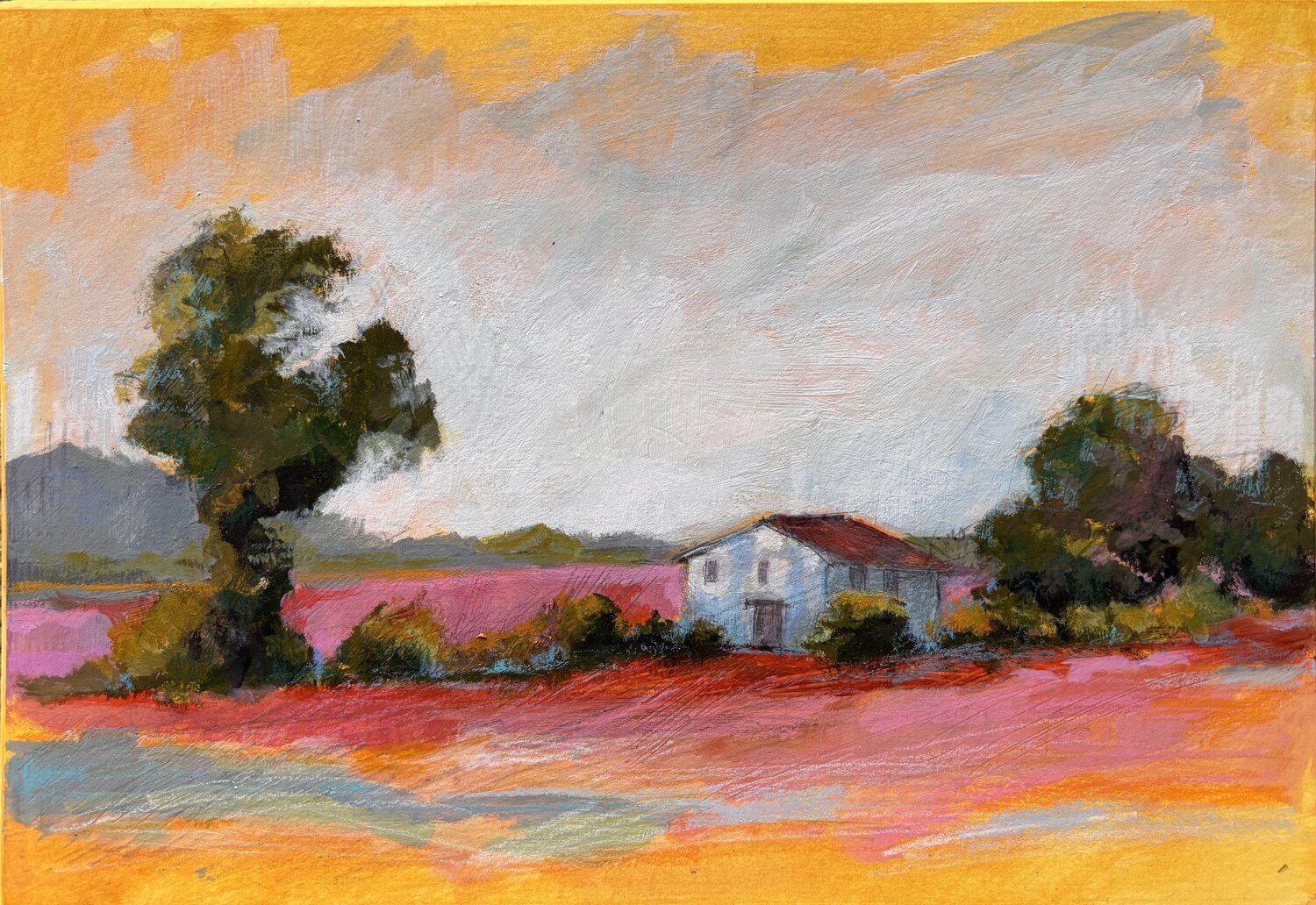 Italienisches Haus, Region Gardasee Barbara Landbeck Originalgemälde zu verkaufen
