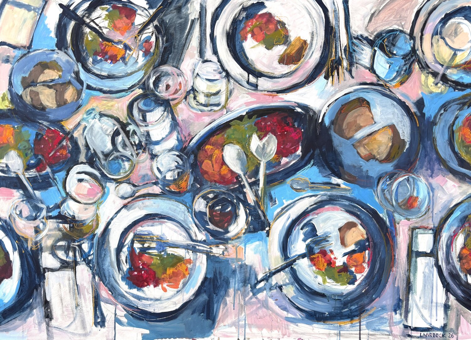 Fragments of a Dinner Barbara Landbeck Dipinto originale in vendita