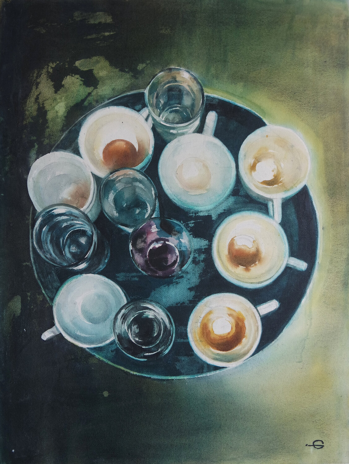 "Begegnungen"III Irene Gravender Œuvre sur papier à vendre