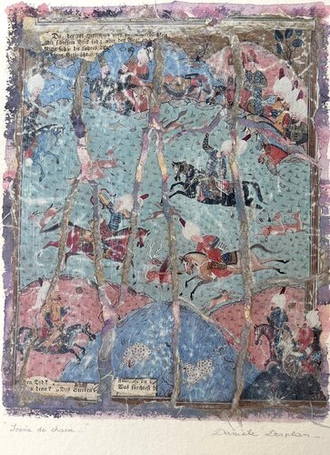 Hunting scene di Danielle Desplan, Opera su carta in vendita su Singulart