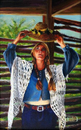 Lady With a Crown di Debra Keirce, Pittura in vendita su Singulart