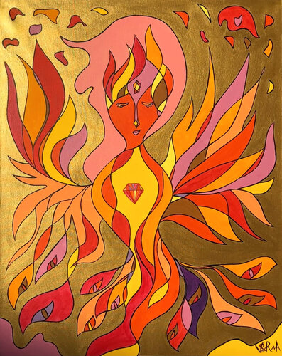 Phoenix Bird di Veronika Sarma, Pittura in vendita su Singulart