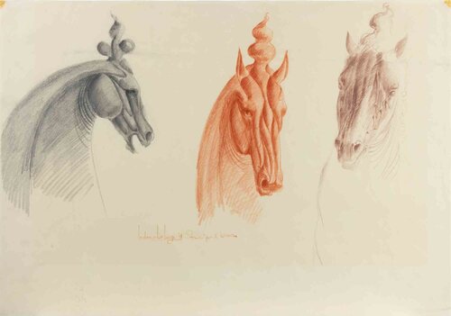 Horse (Study for a Bronze) by Ludovico De Luigi, Work on Paper for Sale on Singulart