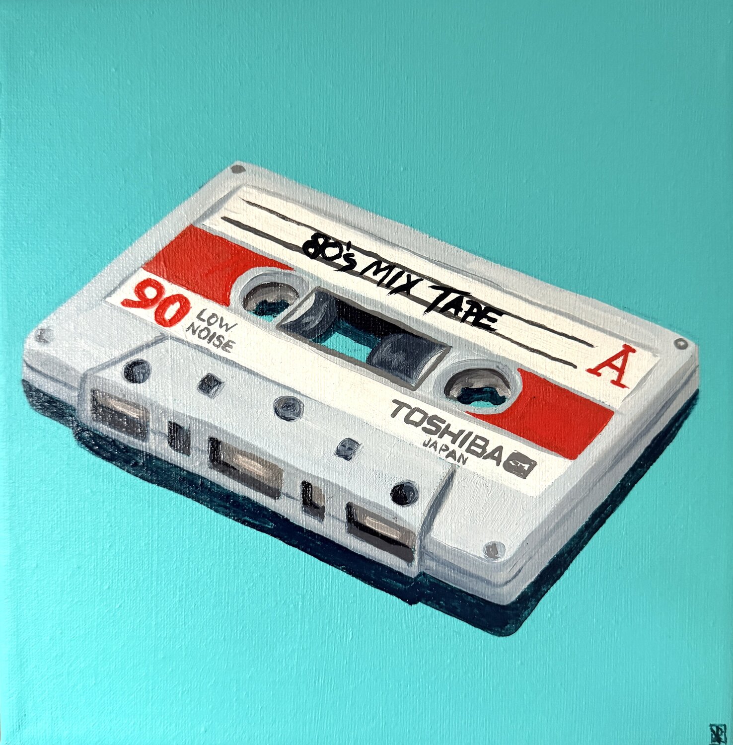 Cassette Tape Nostalgia 13 Kate Revill Pintura original en venta