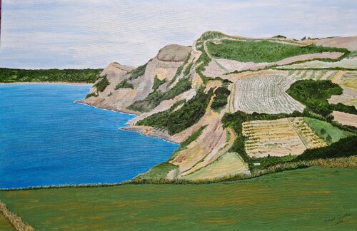 Jurassic cliffs at West Bay by Robert Crowther, Painting for Sale on Singulart