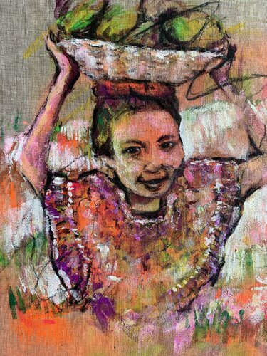 "CON MI CANASTA" van Diana Herrera, Schilderij te koop op Singulart